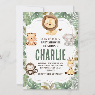 Safari Baby Shower Kaart