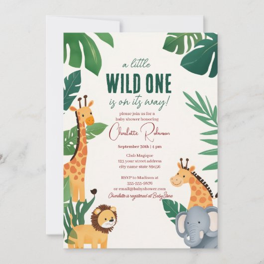 safari-Baby shower Kaart (Voorkant)