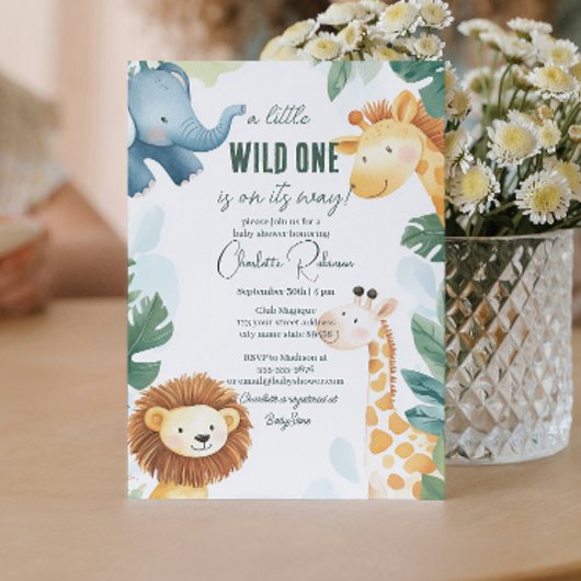 safari-Baby shower Kaart
