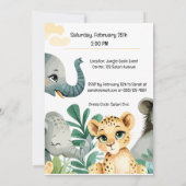 Safari Baby shower Kaart (Achterkant)