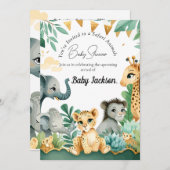 Safari Baby shower Kaart (Voorkant / Achterkant)