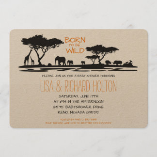 Safari Baby shower Kaart