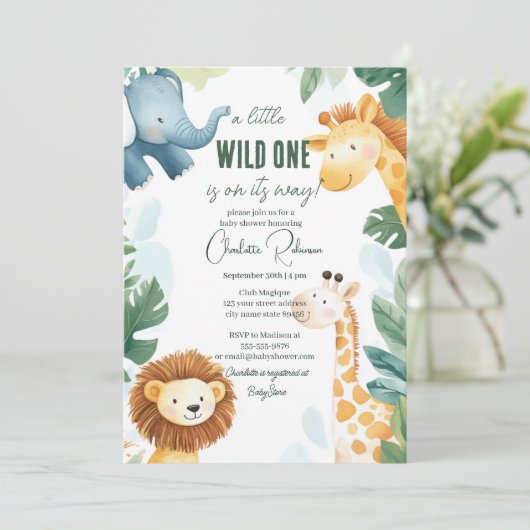 safari-Baby shower Kaart (Staand voorkant)