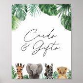 Safari Baby shower Kaarten en geschenken teken Poster (Voorkant)