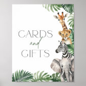 Safari Baby shower Kaarten en geschenken teken Poster (Voorkant)
