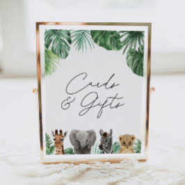 Safari Baby shower Kaarten en geschenken teken Poster