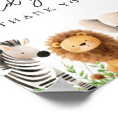 Safari Baby shower Kaarten en geschenken teken Poster (Hoek)