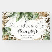 Safari Baby shower Leopard Boy Achtergrond Banner (Horizontaal)