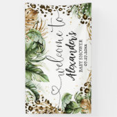 Safari Baby shower Leopard Boy Achtergrond Banner (Verticaal)