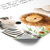 Safari Baby shower Luier Raffle Game Sign Poster (Hoek)