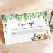 Safari Baby shower Luier Raffle Informatiekaartje