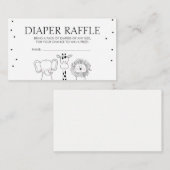 Safari Baby shower Luier Raffle Kaart Oerwoud Zoo (Voorkant / Achterkant)