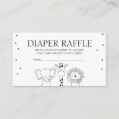 Safari Baby shower Luier Raffle Kaart Oerwoud Zoo (Voorkant)