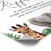 Safari Baby shower Luier Raffle Sign Poster (Hoek)