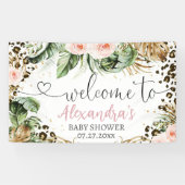 Safari Baby shower Luipaard Meisje Achtergrond Ban Spandoek (Horizontaal)