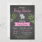 Safari Baby shower Meisje Chalkboard Uitnodiging (Voorkant)