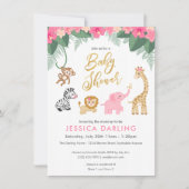 Safari Baby shower met schattige babydieren Kaart (Voorkant)