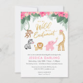 Safari Baby shower met schattige babydieren Kaart (Voorkant)