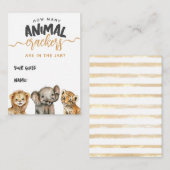 Safari baby shower moderne dierscheursport informatiekaartje (Voorkant / Achterkant)