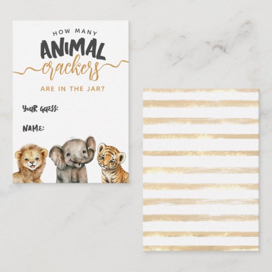 Safari baby shower moderne dierscheursport informatiekaartje (Voorkant / Achterkant)