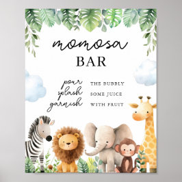 Safari Baby shower Momosa Bar Sign Poster