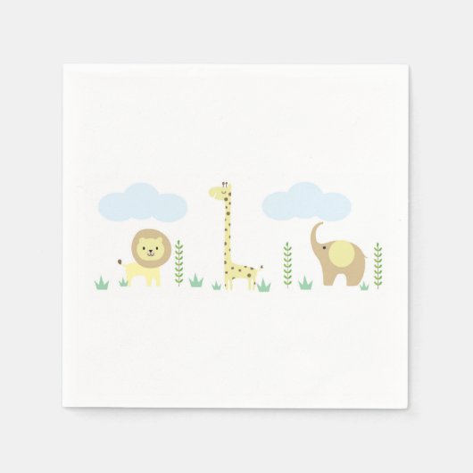 Safari Baby shower Napkins Servet (Voorkant)