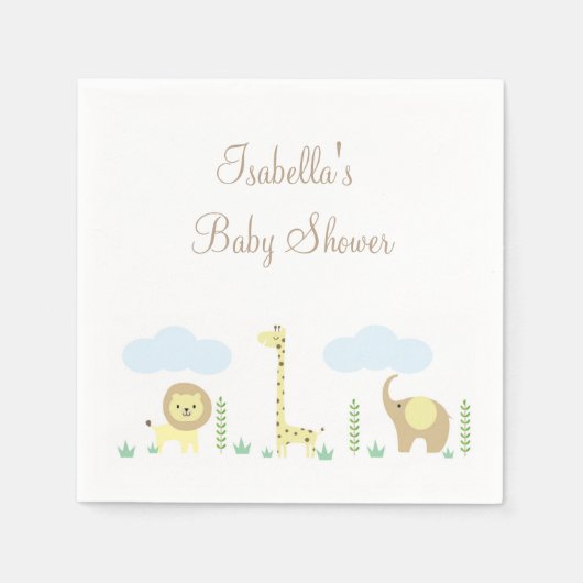 Safari Baby shower Napkins Servet (Voorkant)