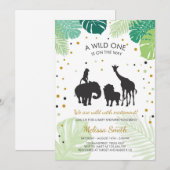 Safari Baby shower nodigt dierentuin uit voor dier Kaart (Voorkant / Achterkant)