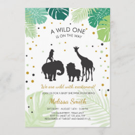 Safari Baby shower nodigt dierentuin uit voor dier Kaart