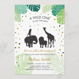 Safari Baby shower nodigt dierentuin uit voor dier Kaart