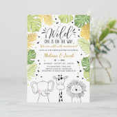 Safari Baby shower nodigt dierentuin uit voor dier Kaart (Staand voorkant)