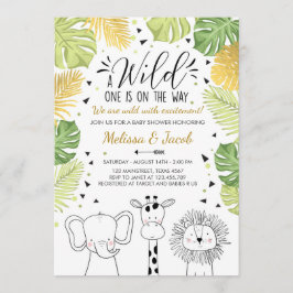Safari Baby shower nodigt dierentuin uit voor dier Kaart