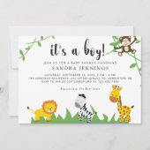 Safari Baby shower Oerwoud Animals Cute Boy Kaart (Voorkant)