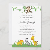 Safari Baby shower Oerwoud Dieren stuiten op wilde Kaart (Voorkant)