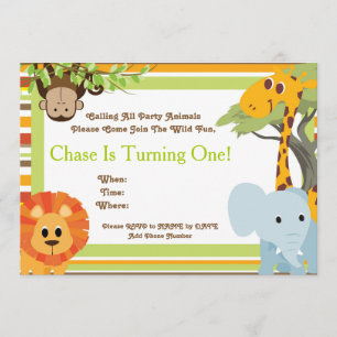 Safari Baby shower of Birthday Party Invitations Kaart