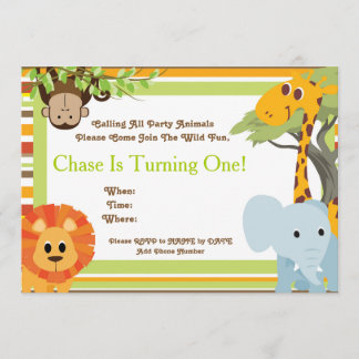 Safari Baby shower of Birthday Party Invitations Kaart