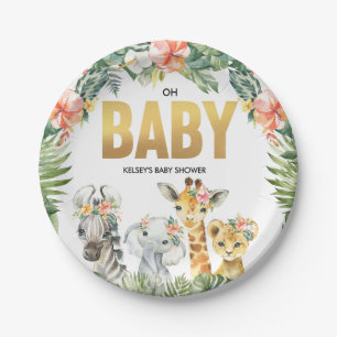 Safari Baby shower Oh Baby Oerwoud Party Borden Papieren Bordje