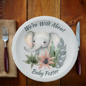 Safari Baby shower Olifant Borden Papieren Bordje
