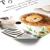 Safari Baby shower Ouderschap Tip Jar Sign Poster (Hoek)