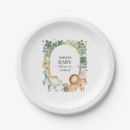 Safari baby shower papieren bordje