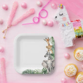 Safari Baby shower Papieren Bordje (Feest)