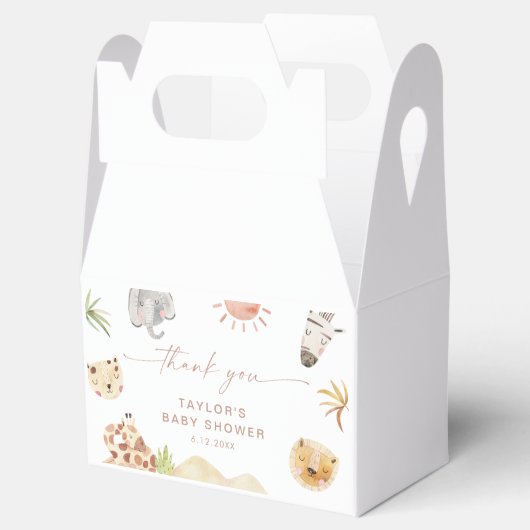 SAFARI Baby shower Party Bedankdoosjes (Geopend)