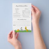 Safari Baby shower Predictions and Advice Game Flyer (Hand)