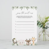 Safari Baby shower Raad de zoete puinhoop spel (Staand voorkant)