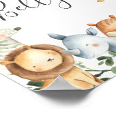 Safari Baby shower Raad eens hoe groot is mama's b Poster (Hoek)