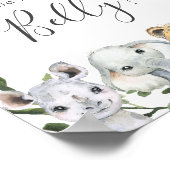 Safari Baby shower Raad eens hoe groot is mama's b Poster (Hoek)
