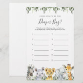 Safari Baby shower Raad eens wat er in de luiertas (Voorkant / Achterkant)