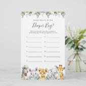 Safari Baby shower Raad eens wat er in de luiertas (Staand voorkant)