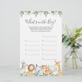 Safari Baby shower Raad eens wat er in de tas spel (Staand voorkant)
