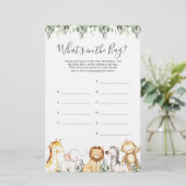 Safari Baby shower Raad eens wat er in de tas spel (Staand voorkant)